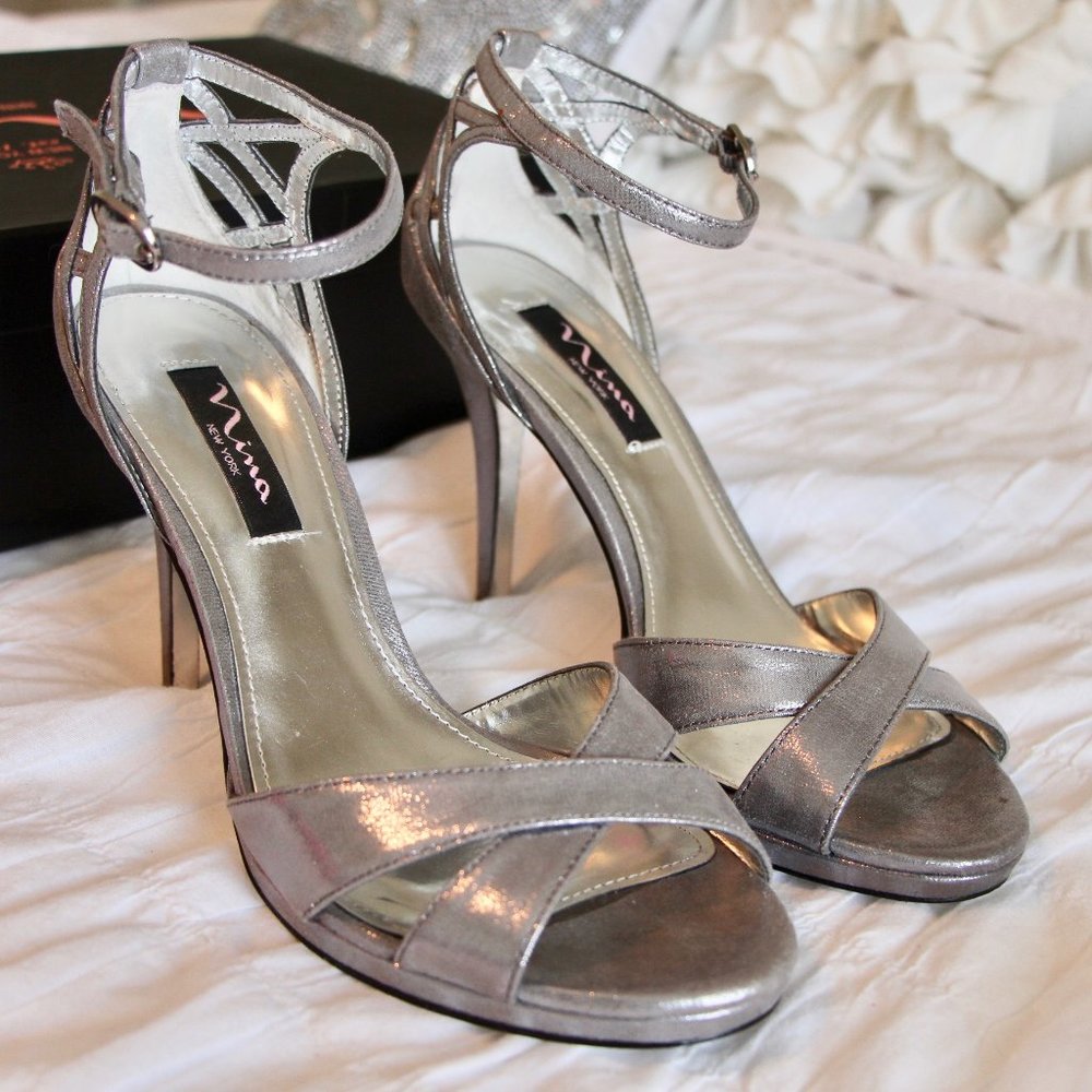 Nina Pewter Silver Dress Sandals